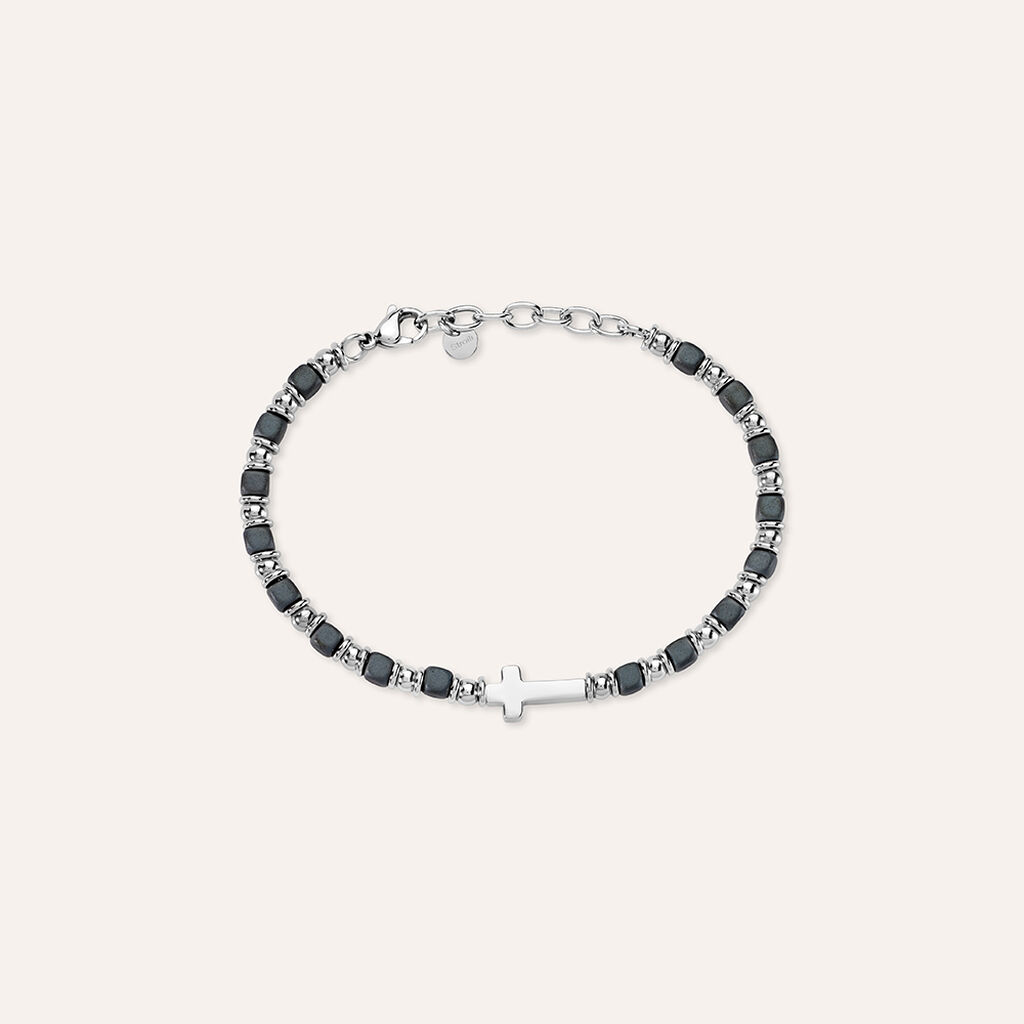Bracciale Man Code Acciaio Ematite - Bracciali Uomo | Stroili