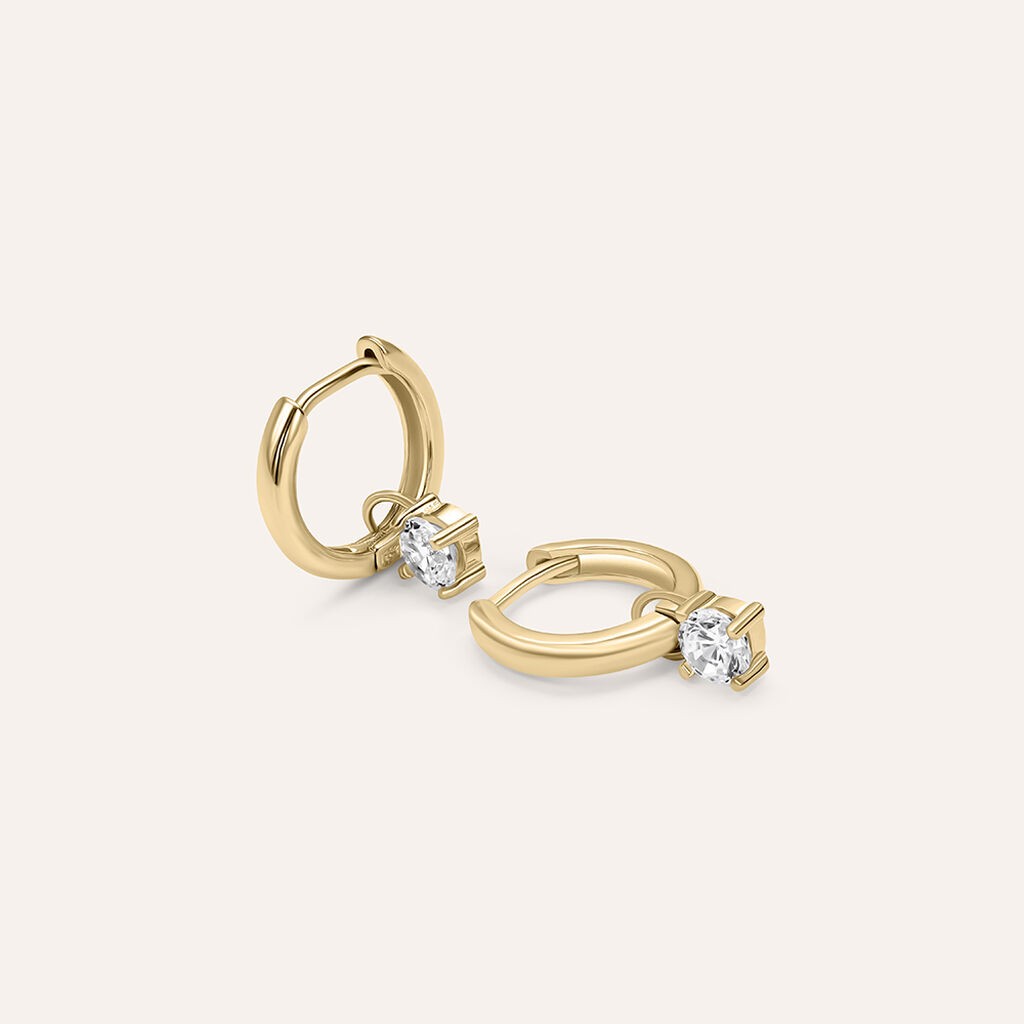 Orecchini A Cerchio Punto Luce Golden Dream Placcato Oro Giallo Cubic Zirconia - Orecchini a Cerchio Donna | Stroili