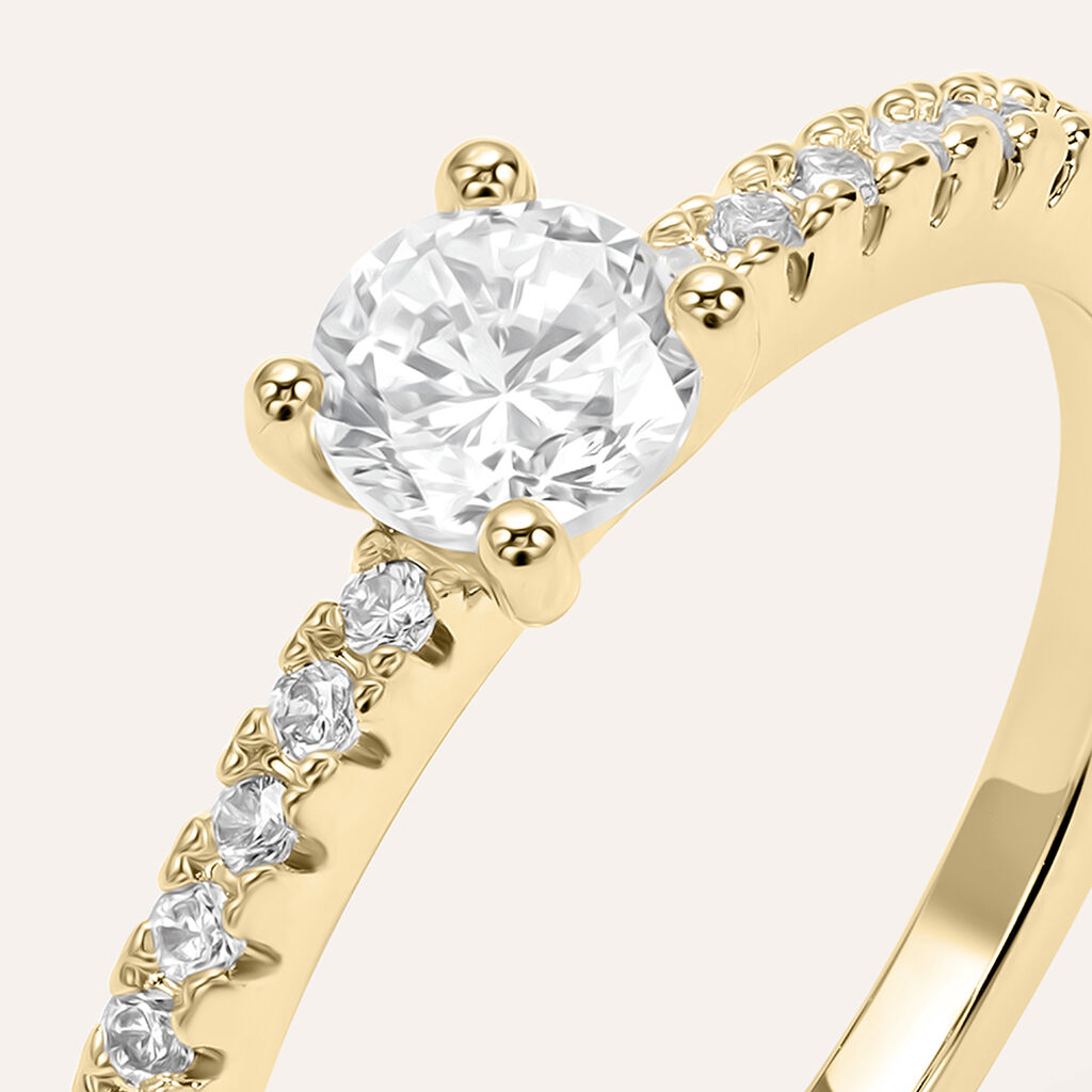 Anello Solitario Golden Dream Placcato Oro Giallo Cubic Zirconia - Anelli con Pietre Donna | Stroili