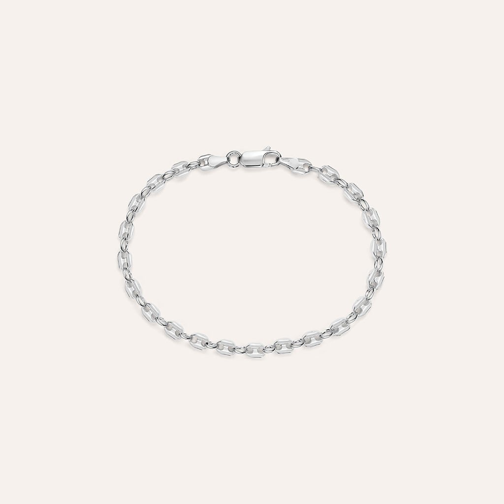 Bracciale Catena Gentleman Argento Rodiato