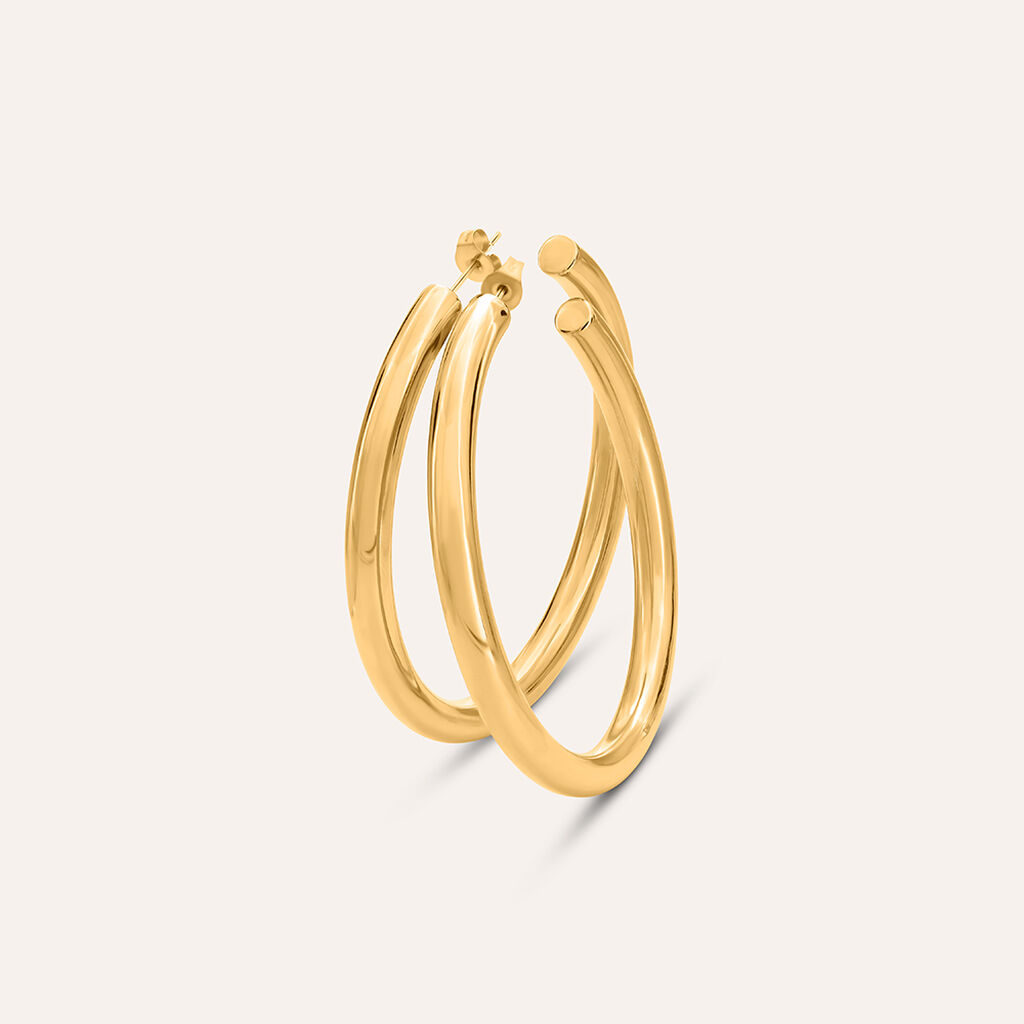 Orecchini A Cerchio Radiance Acciaio Dorato
