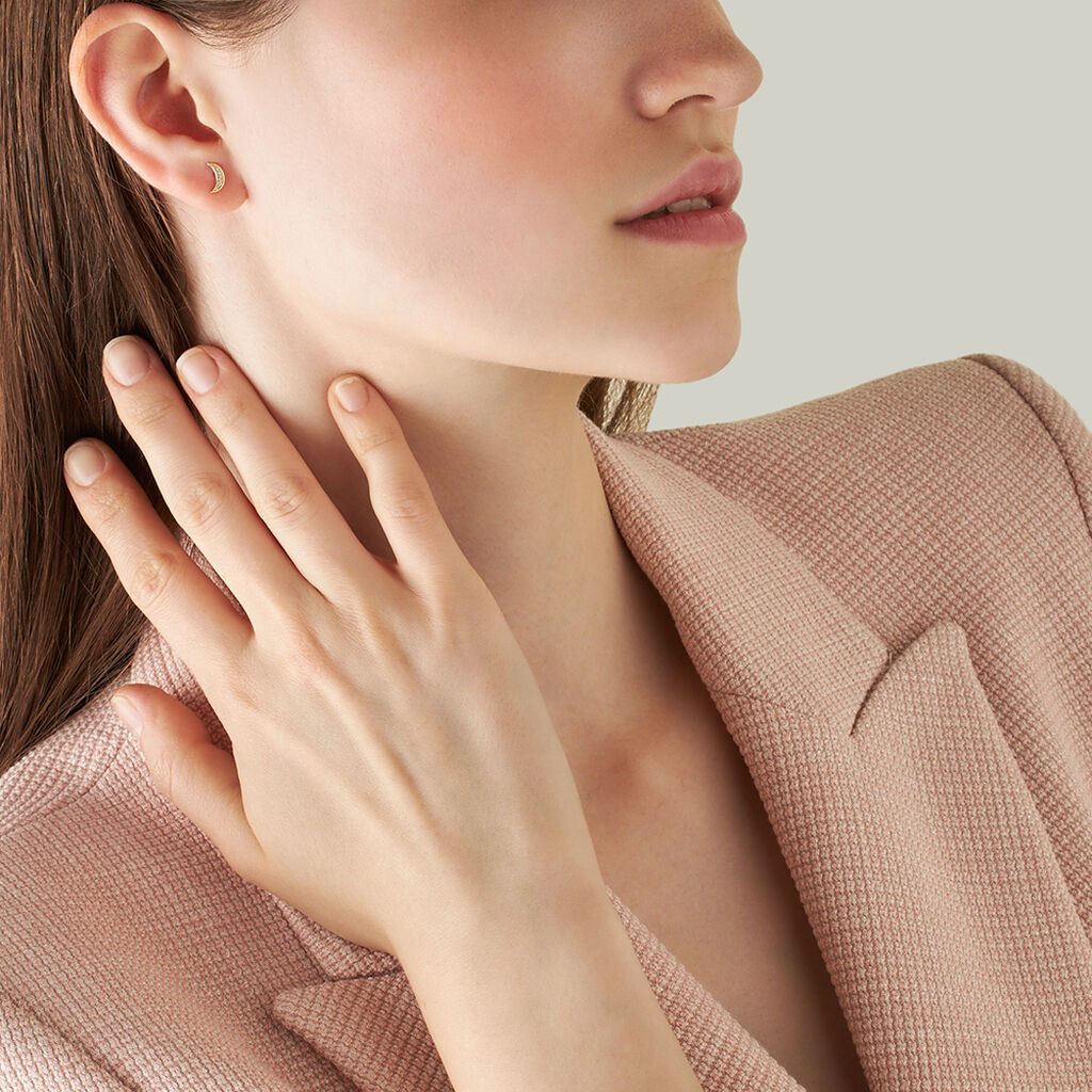 Orecchini Spaiati Bon Ton Oro Bianco Cubic Zirconia - Gioielli Donna | Stroili