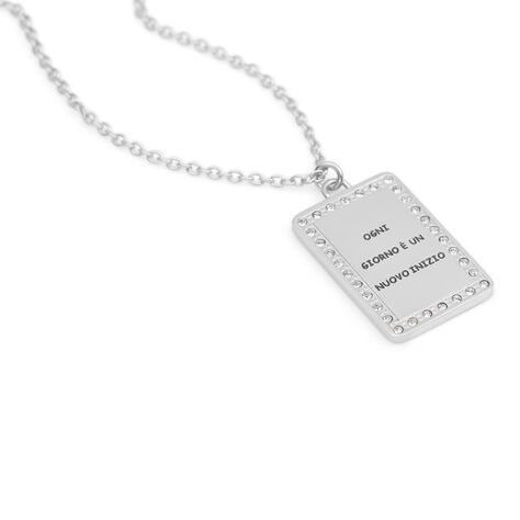 Collana Lady Message Acciaio Cristallo - Collane Donna | Stroili