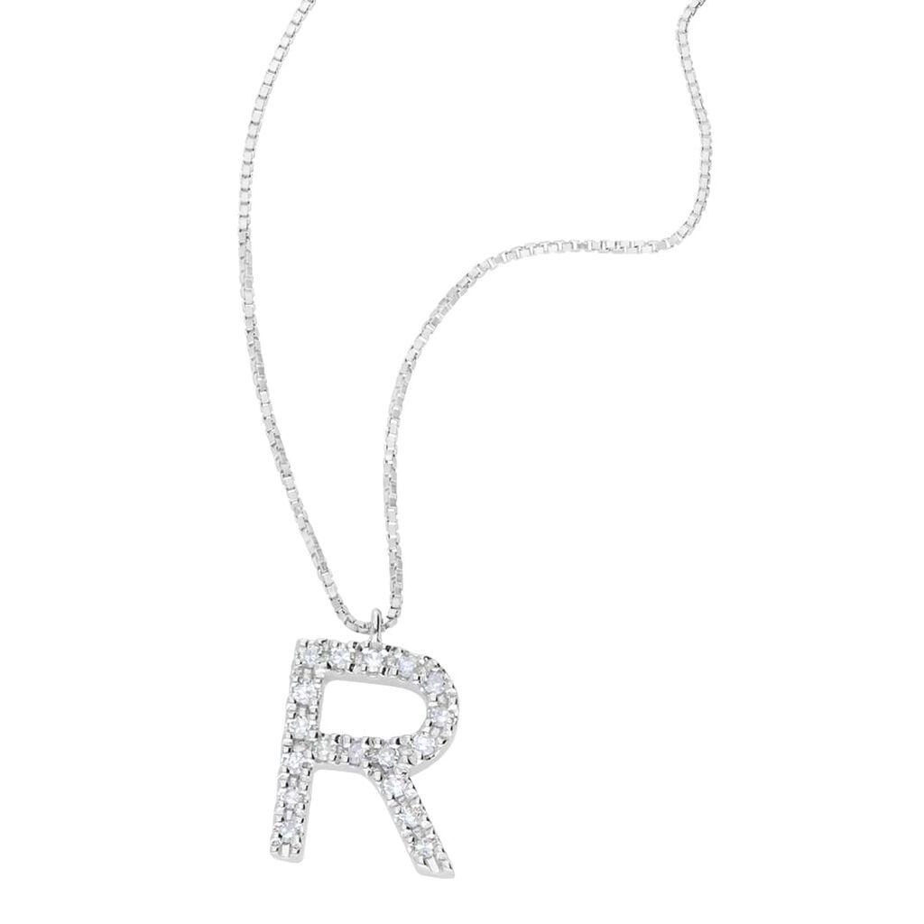 Collana Diamond Letters Oro Bianco Diamante - Collane Donna | Stroili