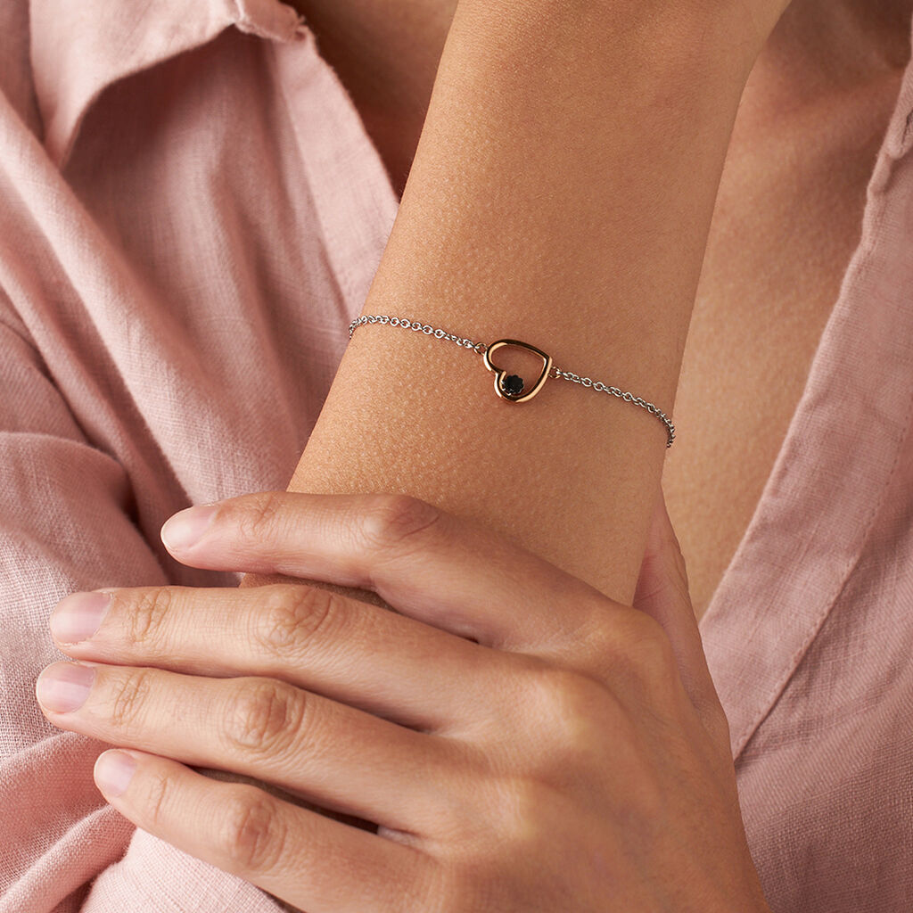 Bracciale Sunrise Acciaio Bicolore Bianco / Rosa Cristallo