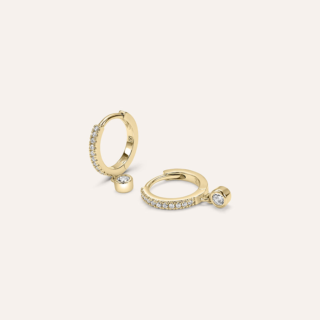 Orecchini A Cerchio Golden Dream Placcato Oro Giallo Cubic Zirconia - Orecchini a Cerchio Donna | Stroili