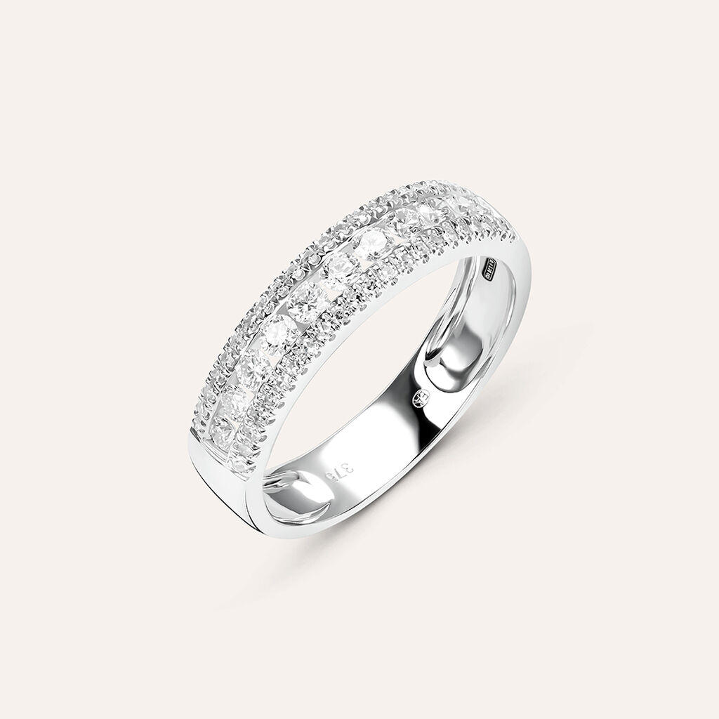 Anello Semi-eternity Sophia Oro Bianco Diamante - Anelli con Pietre Donna | Stroili
