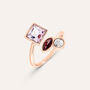 Anello Contrarie Violet Ottone Rosa Cristallo