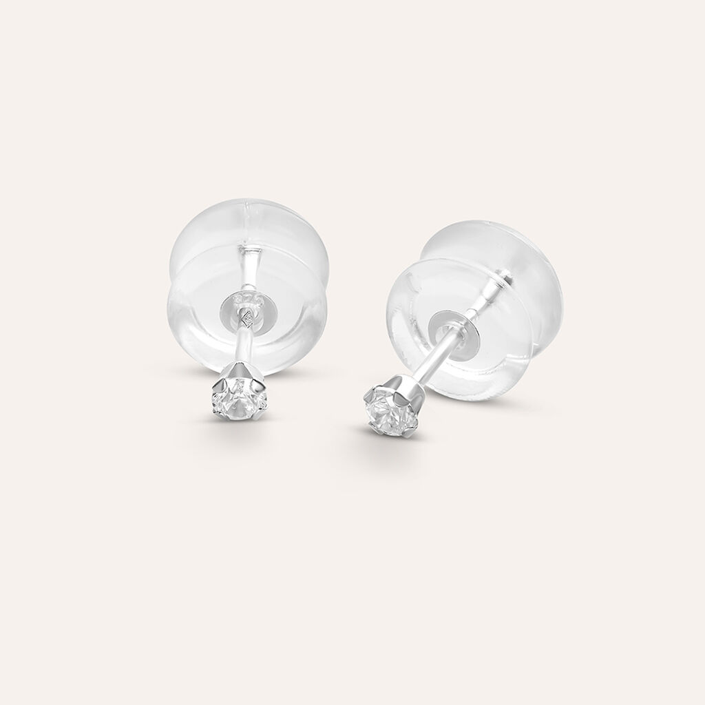 Orecchini Lobo Punto Luce Bon Ton Oro Bianco Cubic Zirconia