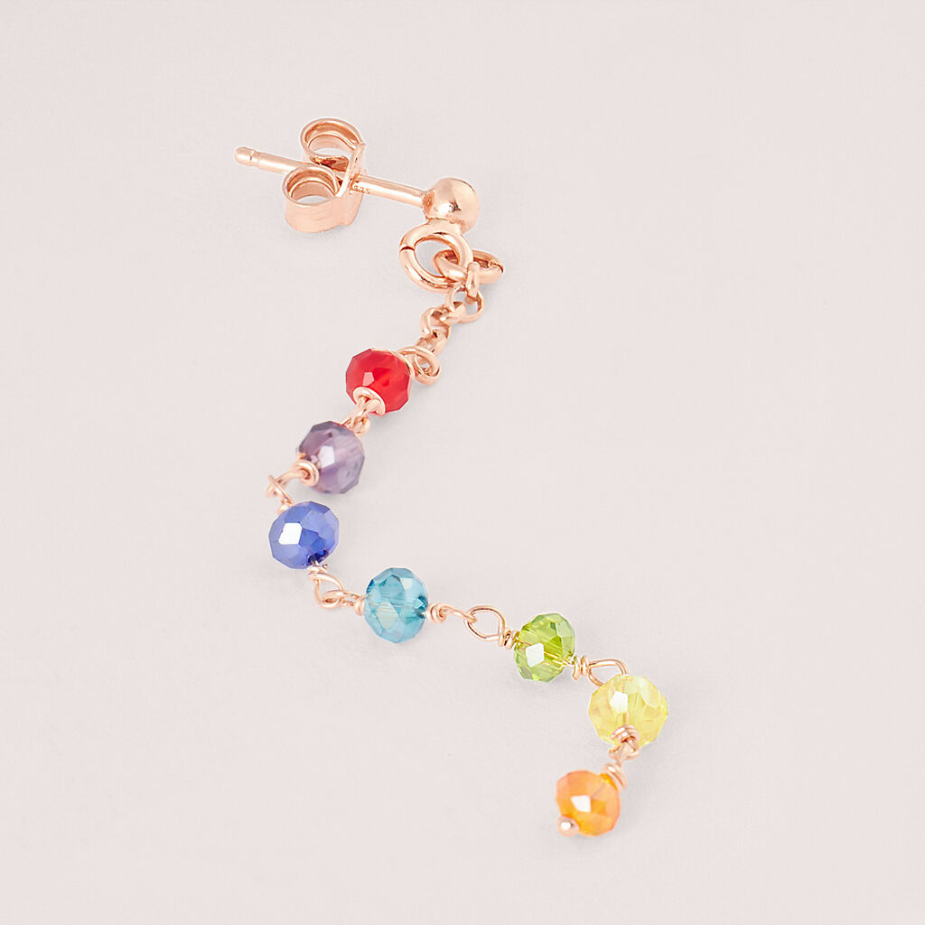 Orecchini Pendenti Silver Soul Argento Rosa Cristallo