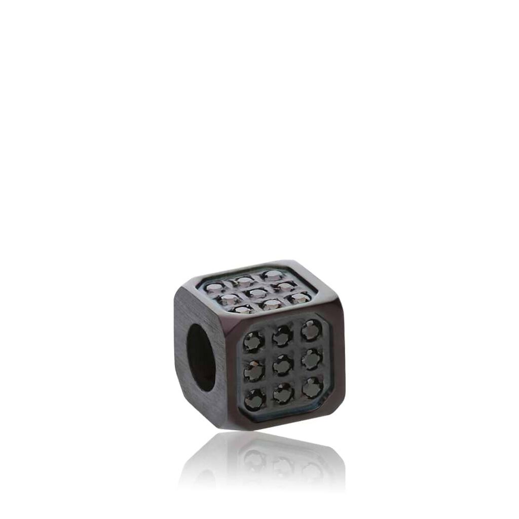Bead Essential Code Acciaio Nero Cristallo - Beads Uomo | Stroili