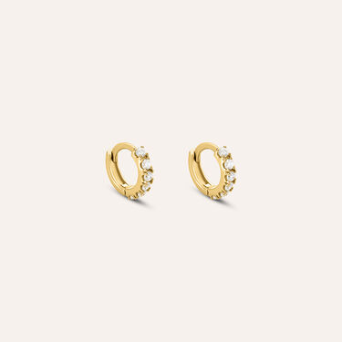 Orecchini A Cerchio Mon Petit Oro Giallo Cubic Zirconia