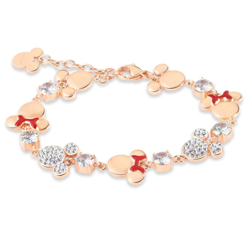 Bracciale Mickey Mouse & Friends Acciaio Rosa Cristallo - Bracciali Donna | Stroili