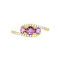 Anello Trilogy Am&eacute;lie Oro Giallo Ametista Cubic Zirconia