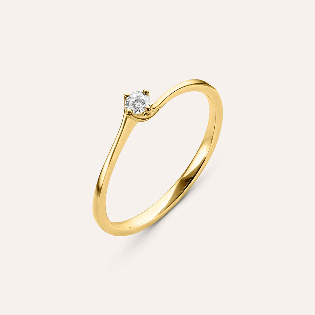 Anello Solitario Valentino Firmamenti Oro Giallo Diamante