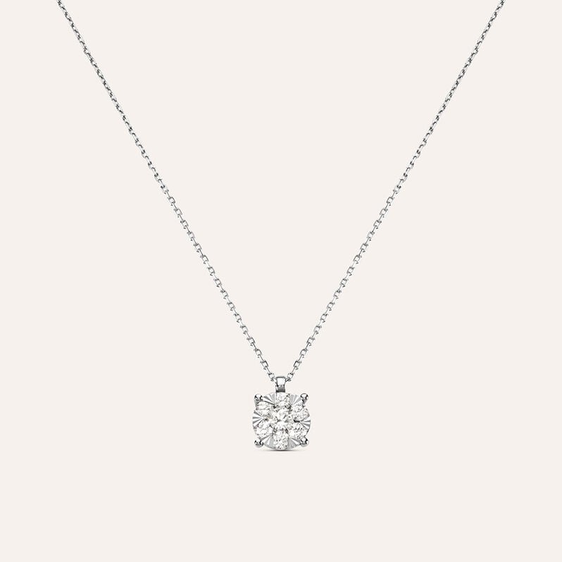 Collana Punto Luce Petali Oro Bianco Diamante - Collane Punto Luce Donna | Stroili
