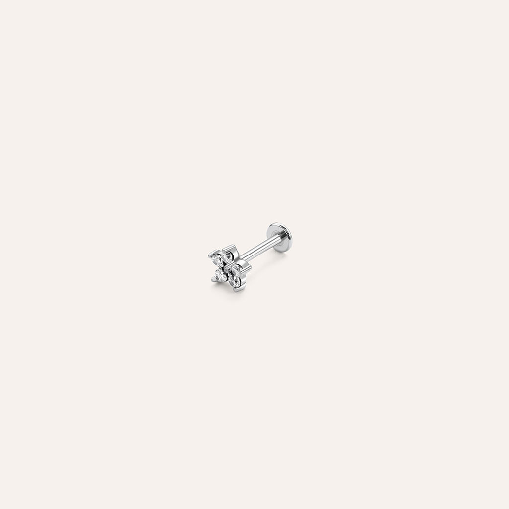 Piercing Orecchio Lady Chic Titanio Bianco Cubic Zirconia - Regalo per Cerimonie Religiose Donna | Stroili