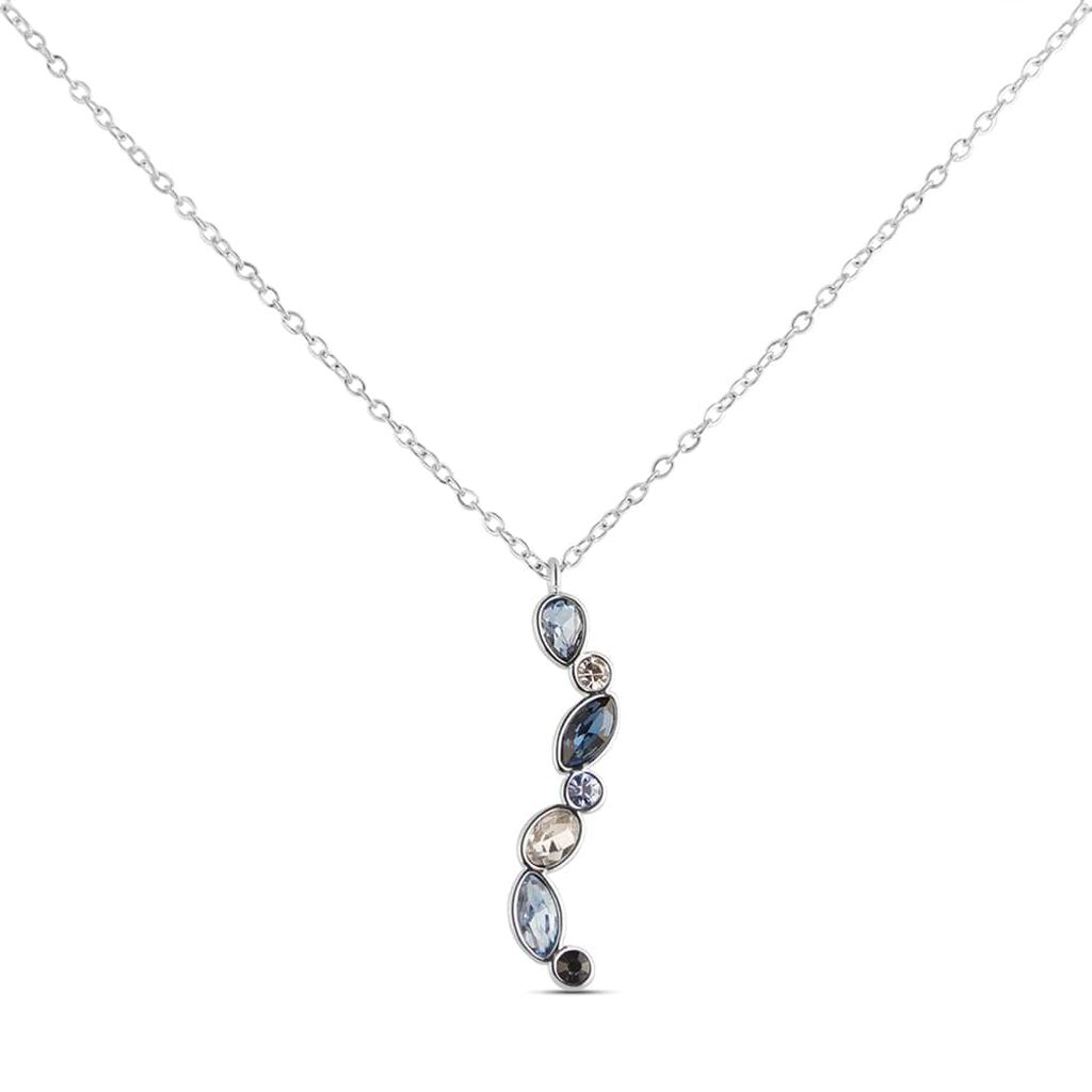 Collana in metallo rodiato e pietre colore blu - Collane Donna | Stroili