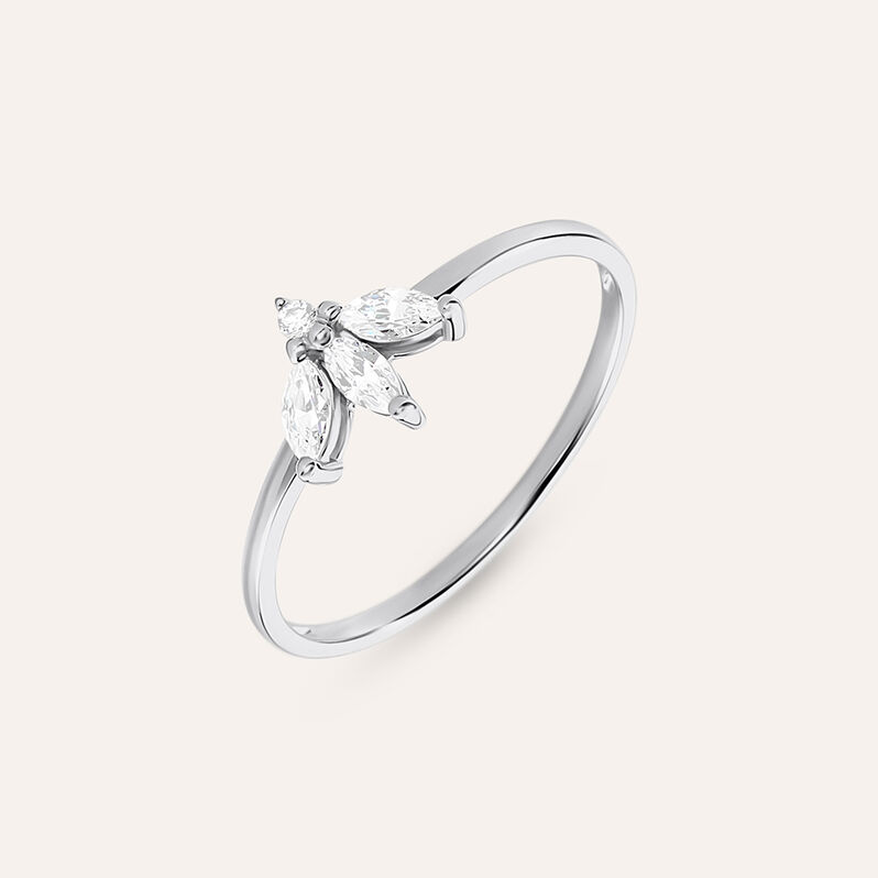 Anello Fantasia Claire Oro Bianco Cubic Zirconia - Anelli con Pietre Donna | Stroili