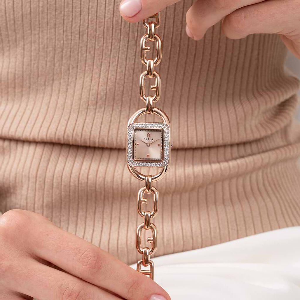 Orologio Al Quarzo Furla Chain Square Logo Ww00026005l3 - Orologi solo Tempo Donna | Stroili