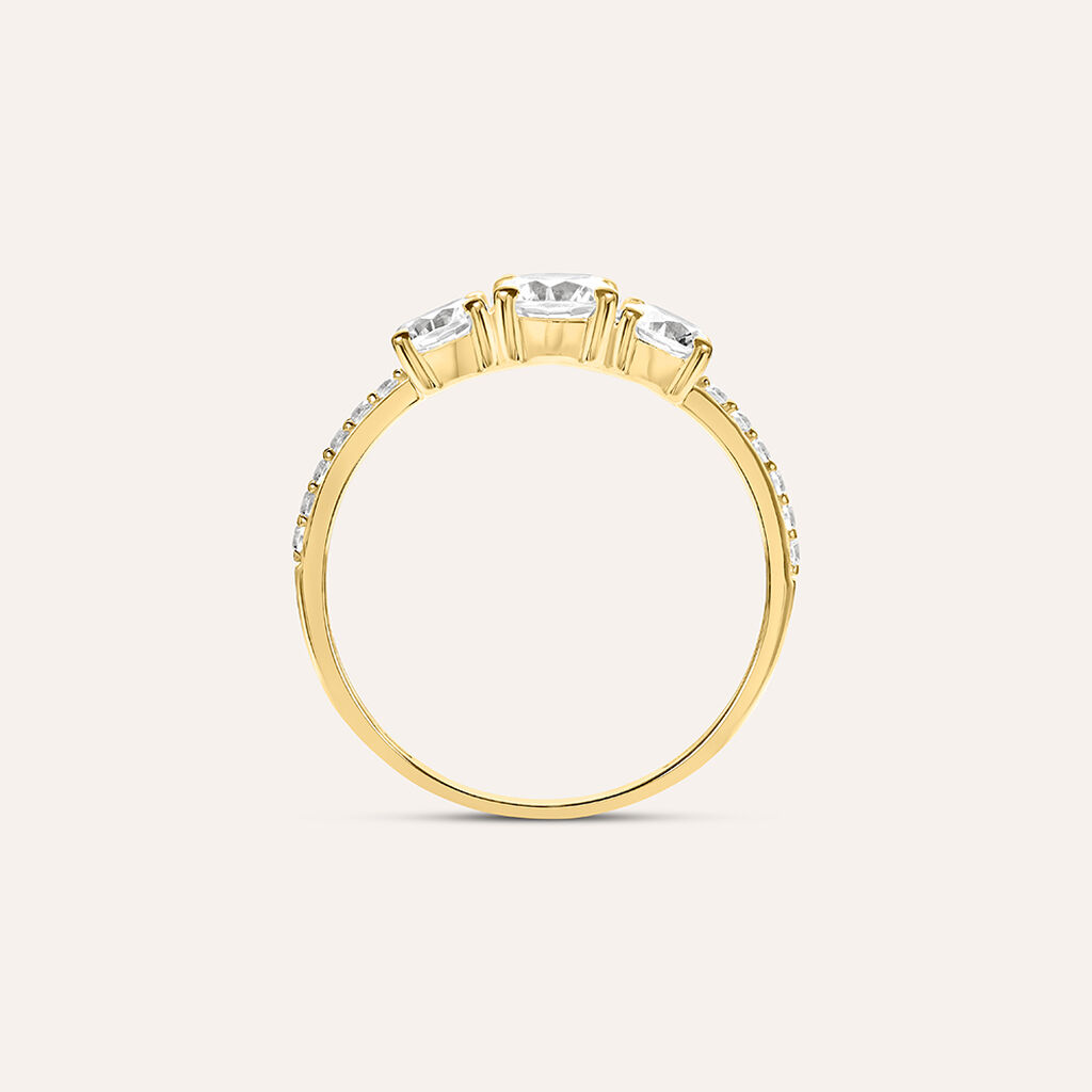 Anello Trilogy Claire Oro Giallo Cubic Zirconia - Anelli con Pietre Donna | Stroili