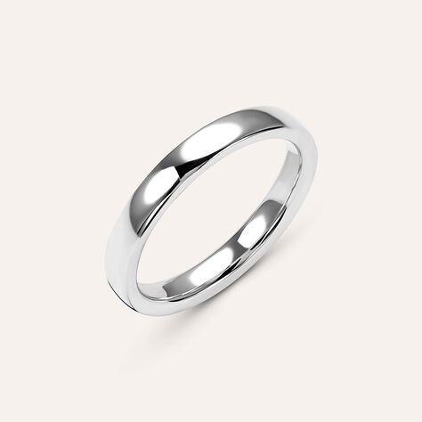 Fede Comoda Leggera Squadrata 3 mm Oro Bianco - Anelli con Incisione Unisex | Stroili