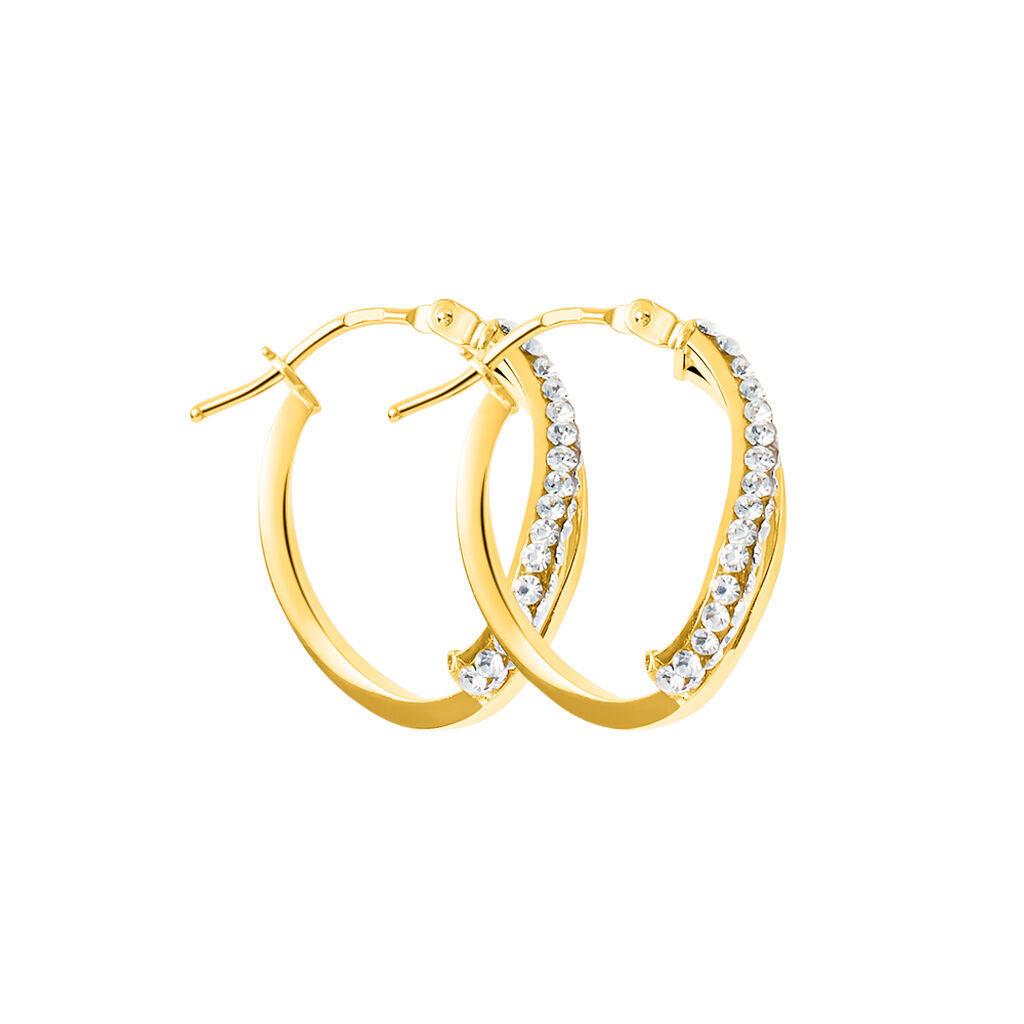 Orecchini A Cerchio Toujours Oro Giallo Cristallo - Orecchini a Cerchio Donna | Stroili
