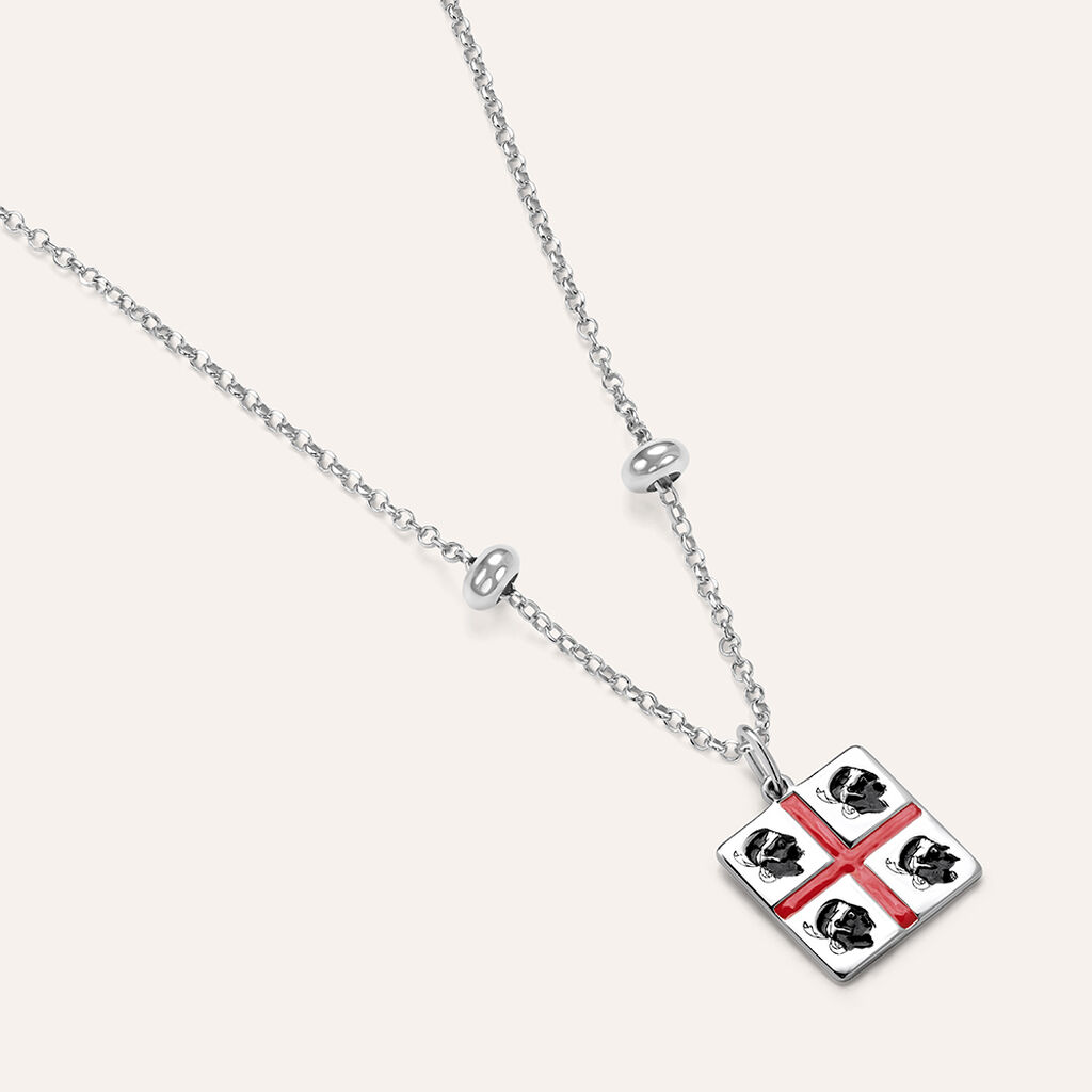 Pendente Saluti&Baci Bandiera Serdegna Love Beats Argento Rodiato