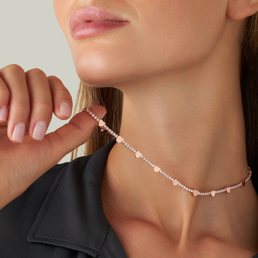 Collana Romantic Shine Ottone Rosa Cristallo - Collane Donna | Stroili