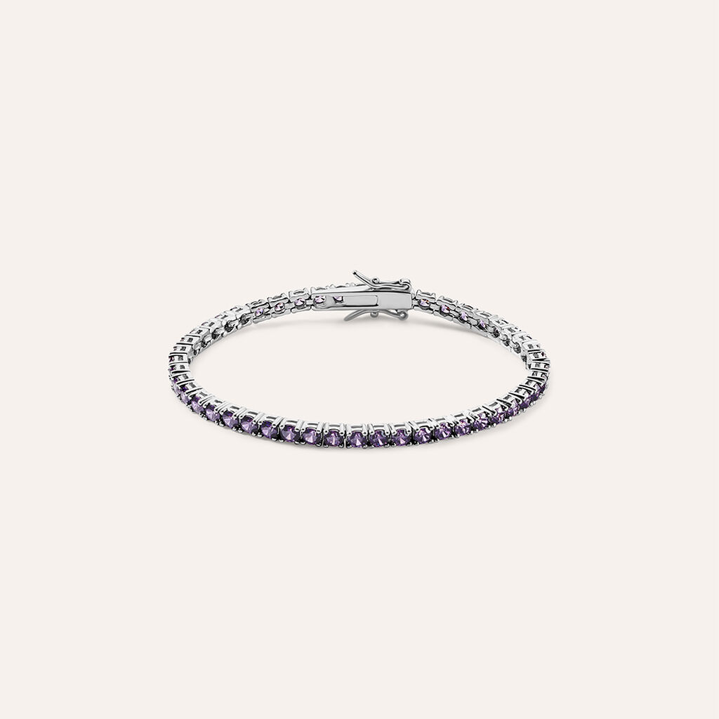 Bracciale Tennis Silver Rainbow Argento Rodiato Cubic Zirconia