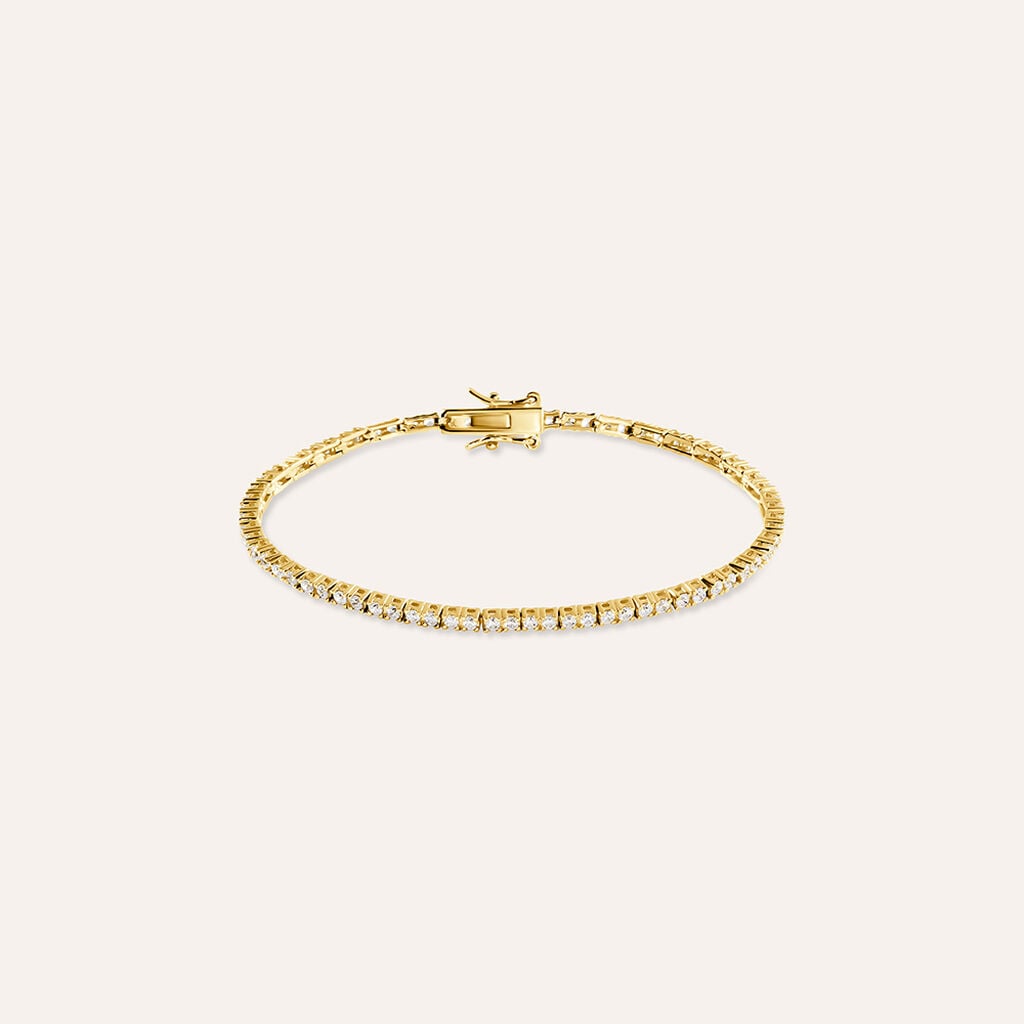 Bracciale Tennis Silver Glow Argento Dorato Cubic Zirconia