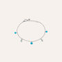 Bracciale Acciaio Cristallo Azzurro 16+3cm