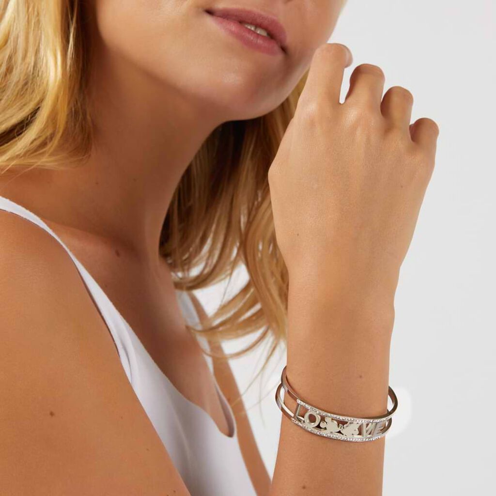 Bangle Lady Message Acciaio Disney e Cristalli
