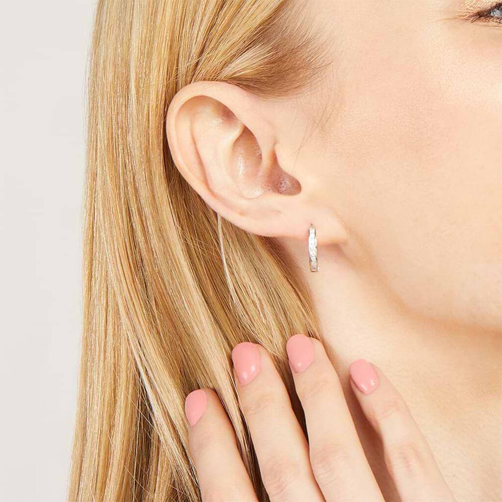 Orecchini A Cerchio Silver Elegance Argento Rodiato Cubic Zirconia