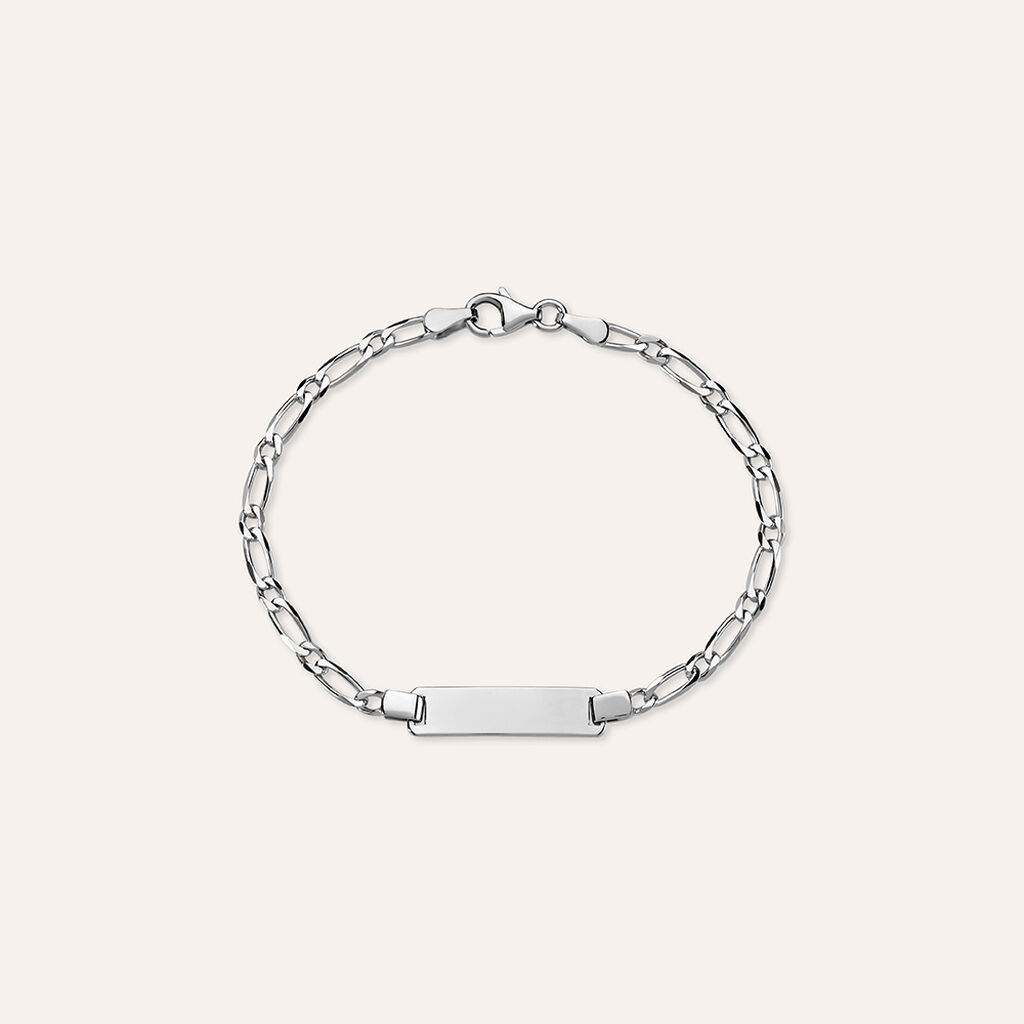 Bracciale Con Targhetta Silver Baby Argento Rodiato