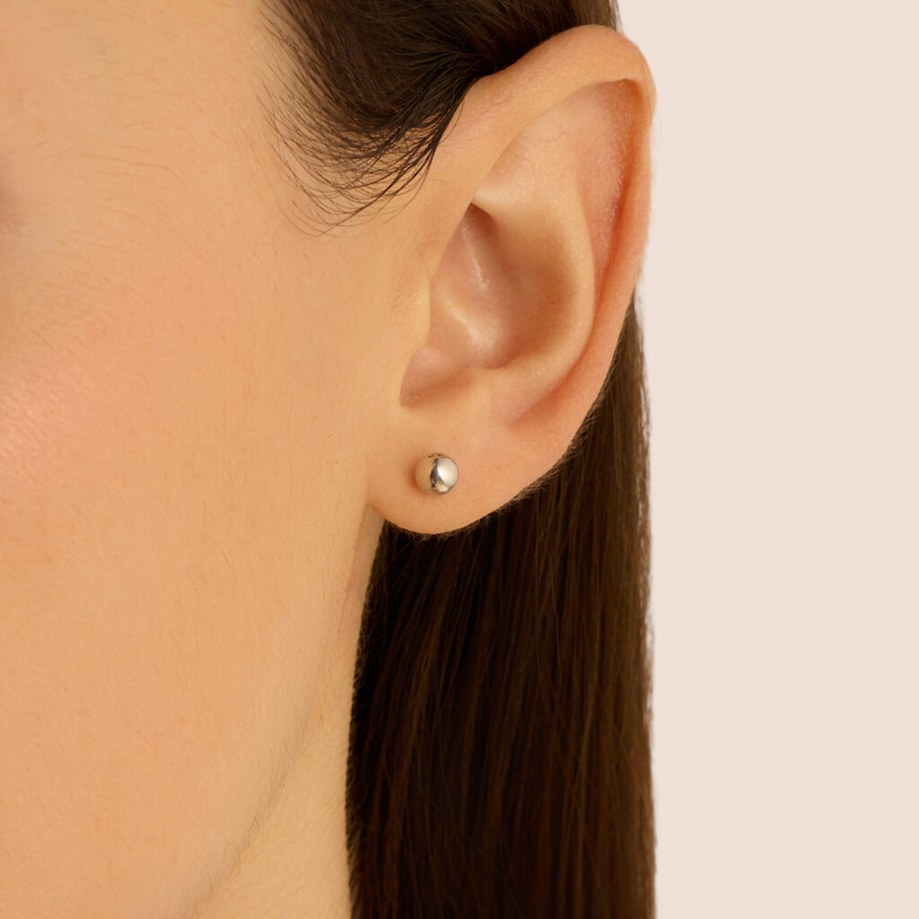 Orecchini Lobo Bon Ton Oro Bianco