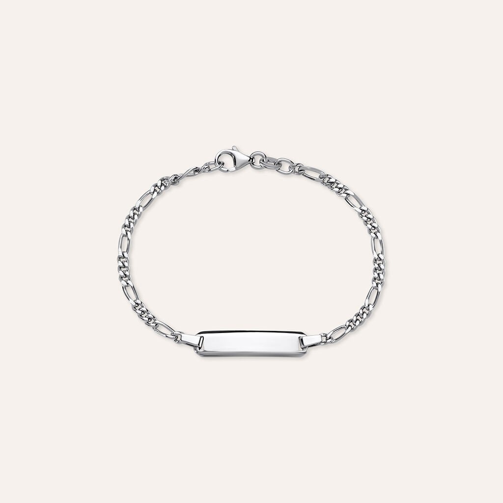 Bracciale Con Targhetta Silver Baby Argento Rodiato