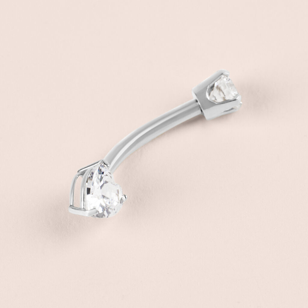 Piercing Ombelico Punto Luce Bon Ton Oro Bianco Cubic Zirconia