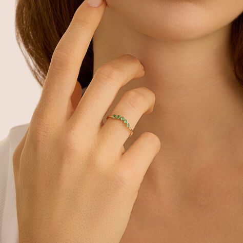 Anello Riviere Charlotte Oro Giallo Smeraldo - Anelli Riviere Donna | Stroili