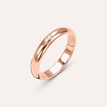 Fede Classica Leggera 3.6 mm Oro Rosa Diamante