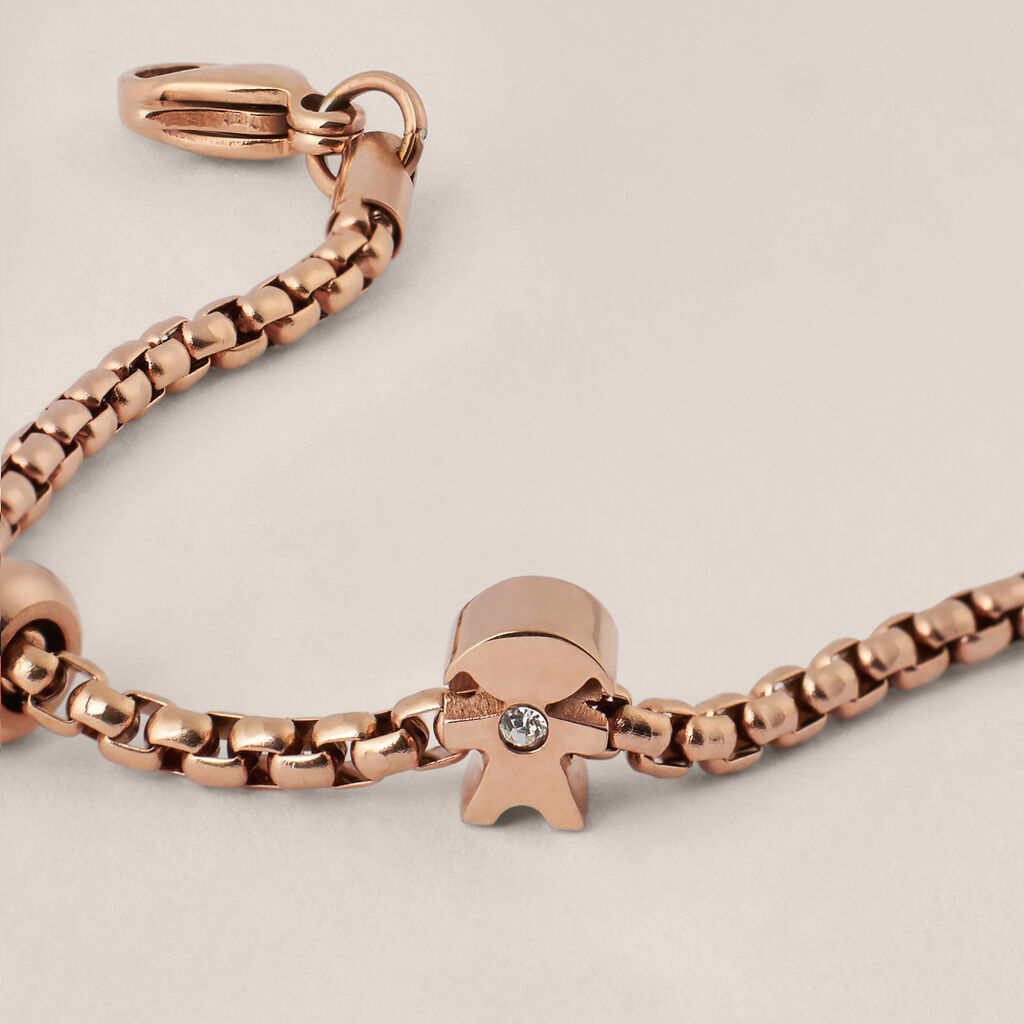 Bead Essential Code Acciaio Rosa Cristallo