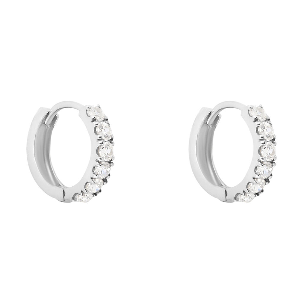 Orecchini A Cerchio Toujours Oro Bianco Cubic Zirconia - Orecchini a Cerchio Donna | Stroili