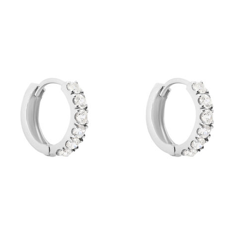 Orecchini A Cerchio Toujours Oro Bianco Cubic Zirconia - Orecchini a Cerchio Donna | Stroili