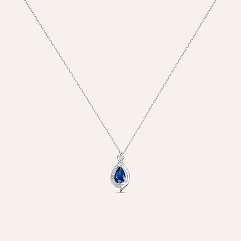 Collana Charlotte Oro Bianco Zaffiro Diamante - Collane Donna | Stroili