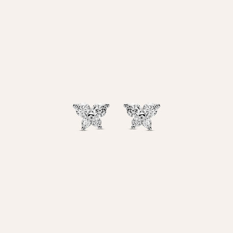 Orecchini Lobo Bon Ton Oro Bianco Cubic Zirconia - Orecchini a Lobo Donna | Stroili