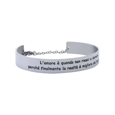 Bangle &ldquo;Go wild for a while&rdquo; a forma di cuore in acciaio e strass