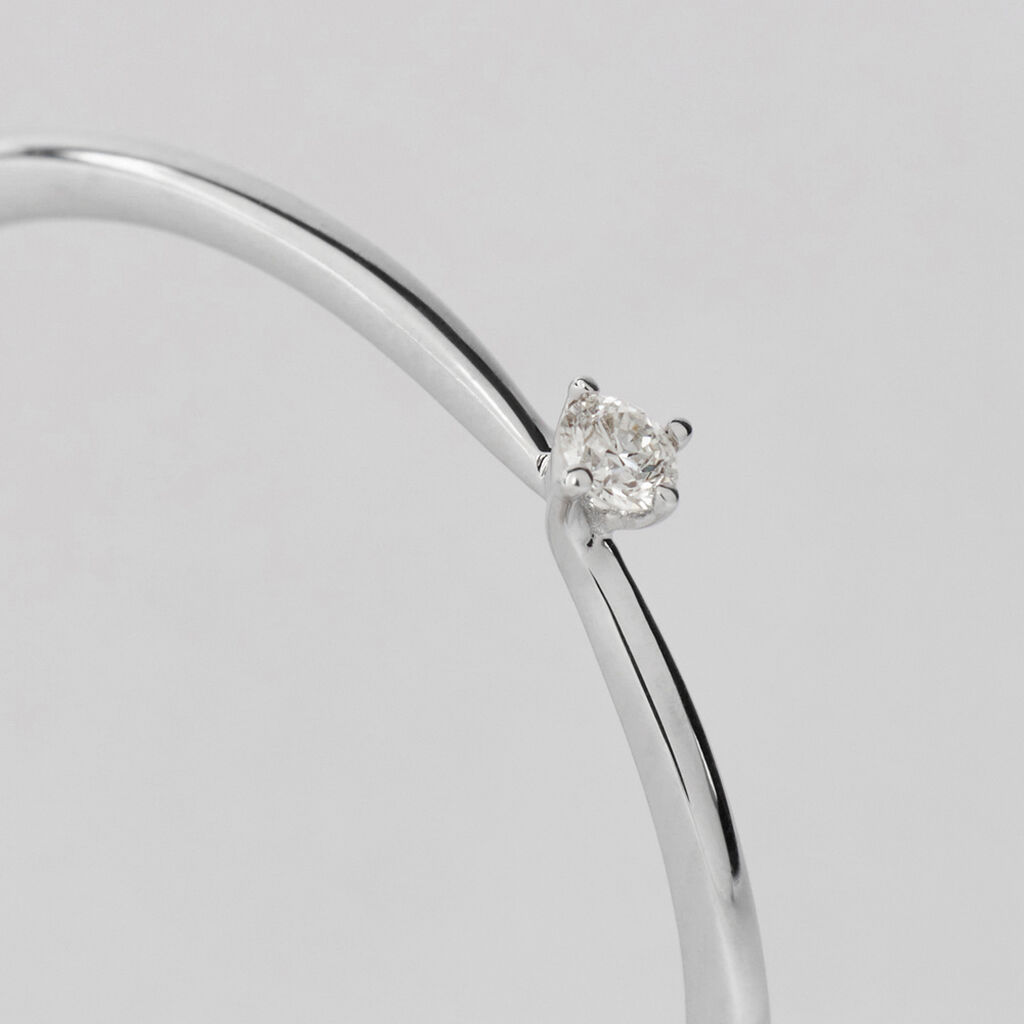 Anello Solitario Grace Oro Bianco Diamante - Anelli con Pietre Donna | Stroili