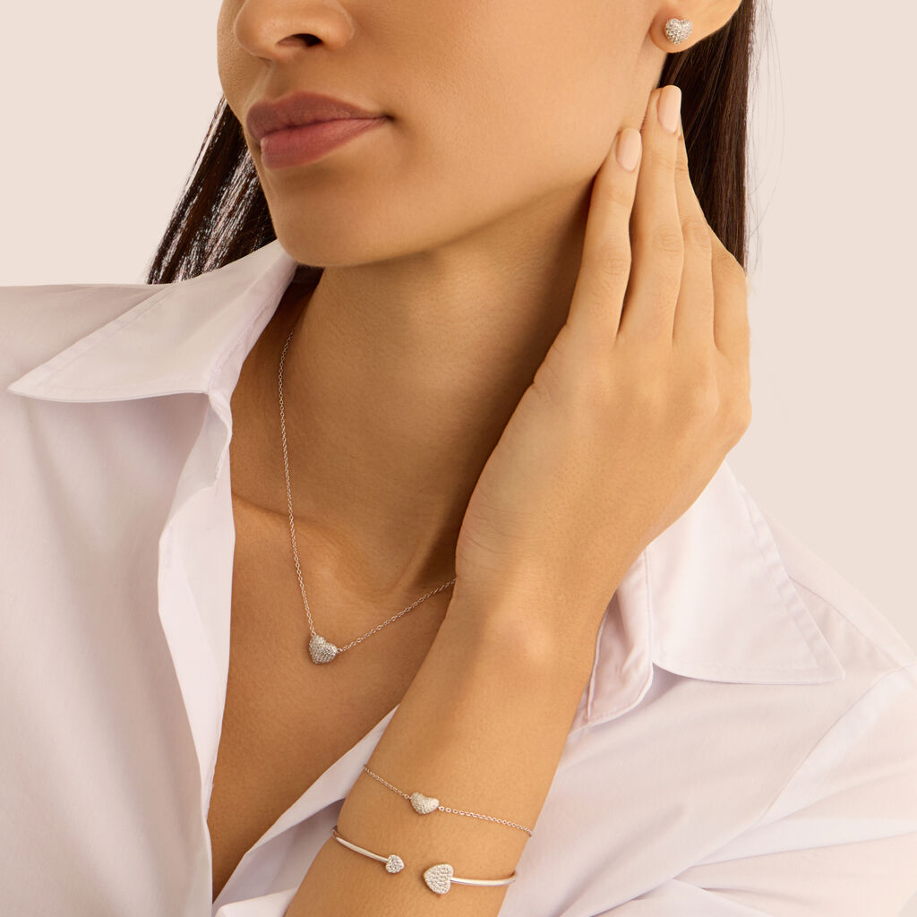 Bangle Silver Shine Argento Rodiato Cubic Zirconia