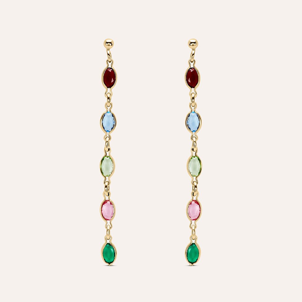 Orecchini Pendenti Golden Dream Placcato Oro Giallo Cubic Zirconia