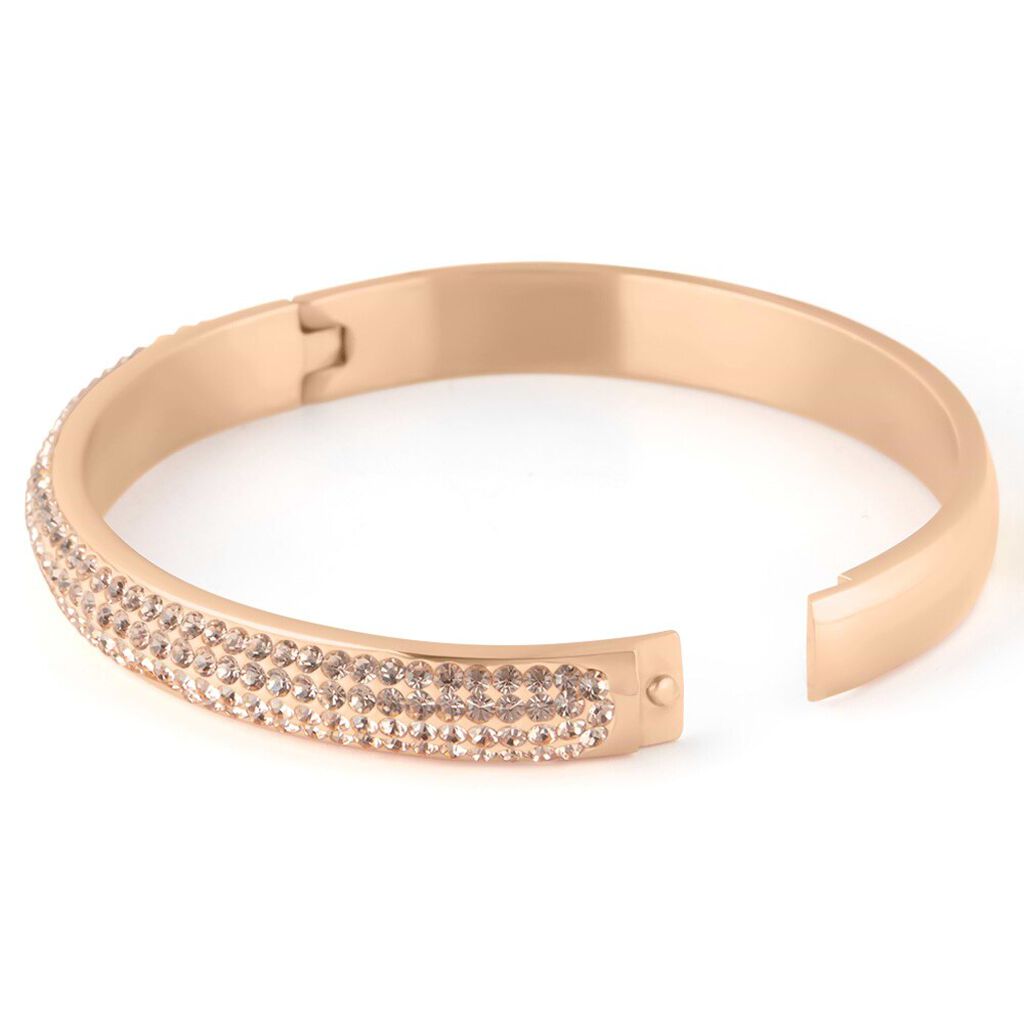 Bangle Lady Phantasya Acciaio Rosa Cristallo - Bracciali Rigidi Donna | Stroili